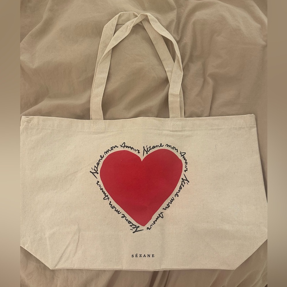 NEW Sezane Mon Amour Tote Bag